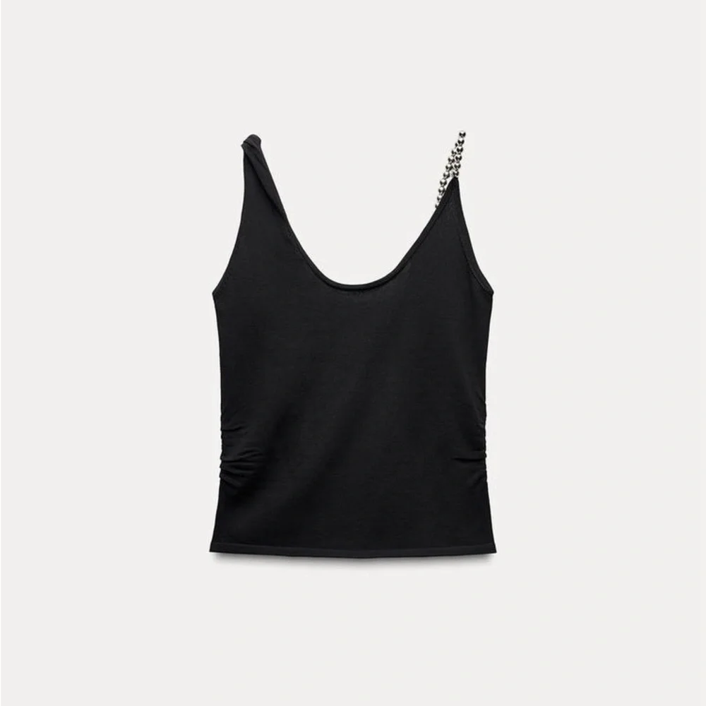NWT Zara Beaded Knit Tank Top - Large - Picture 5 of 5